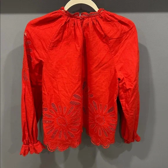 Ulla Johnson Louisa Blouse Size 6 in Poppy - Picture 6 of 9